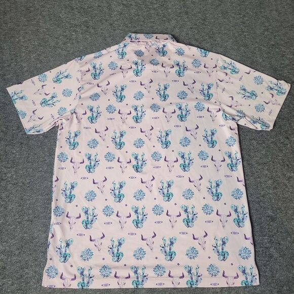 Bad Birdie The Ranch Men's Golf Polo  Shirt Size L  Pink Short Sleeve - Picture 2 of 11